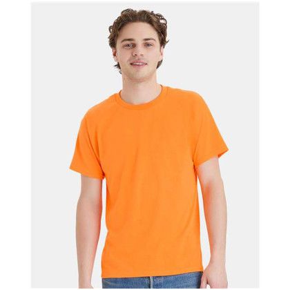 Custom Hanes Full Color - Eco Smart 50/50 Cotton/poly T-Shirt - Safety Orange