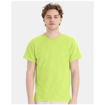 Custom Hanes Full Color - Eco Smart 50/50 Cotton/poly T-Shirt - Safety Green
