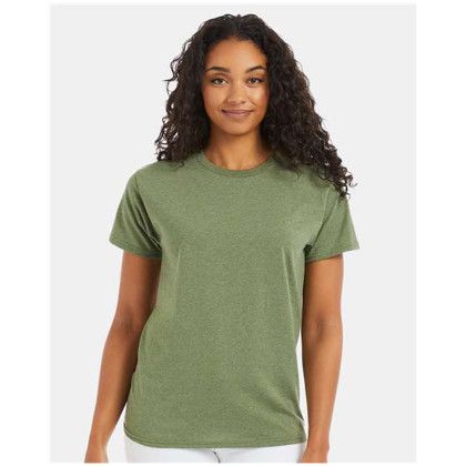 Custom Hanes Full Color - Eco Smart 50/50 Cotton/poly T-Shirt - Heather Green