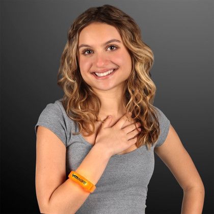 Custom Orange Fashion LED Bracelets - In Use 