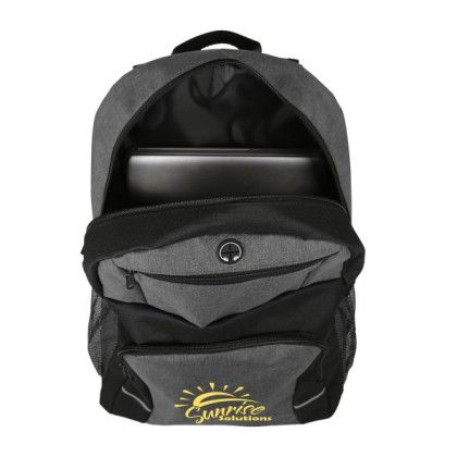 Custom Stanford Heathered 16" Laptop Backpack - Open view