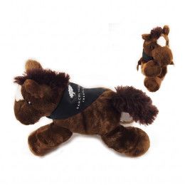 Custom 8" Chestnut Horse With Imprinted Bandana - Black Bandana Custom 8" Chestnut Horse With Imprinted Bandana - Black Bandana