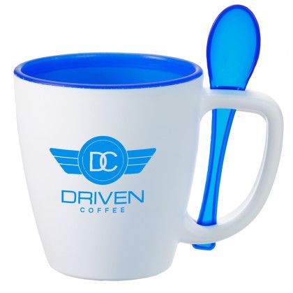 Custom Stir'N Sip Mug - Translucent Blue Custom Stir'N Sip Mug - Translucent Blue
