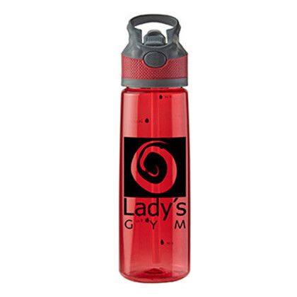 Custom 28 oz On The Go Tritan Bottle - Translucent Red