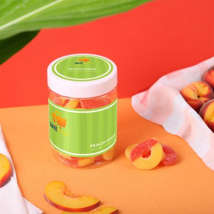 Custom Albanese Gummi Peach Rings: Large Jar - Lifestyle