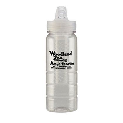 Custom 25 oz. PolySure Ridge Bottle w/Fruit Infuser - Translucent Clear