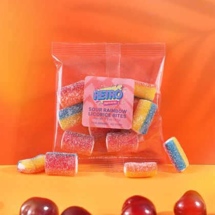 Custom Sour Rainbow Licorice Bites Taster Packet
