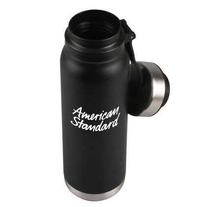 Custom 20 oz. Silverton Stainless Steel Bottle - Matte Black Open View Custom 20 oz. Silverton Stainless Steel Bottle - Matte Black Open View