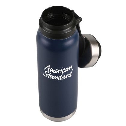 Custom 20 oz. Silverton Stainless Steel Bottle - Matte Dark Blue Open View Custom 20 oz. Silverton Stainless Steel Bottle - Matte Dark Blue Open View