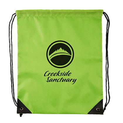 Custom 210D rPET Drawstring Backpack - Lime Custom 210D rPET Drawstring Backpack - Lime