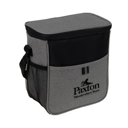 Custom Heathered Cooler Tote - Grey Side view Custom Heathered Cooler Tote - Grey Side view