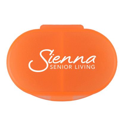 Custom Dual Compartment Pill Box - Translucent orange Custom Dual Compartment Pill Box - Translucent orange