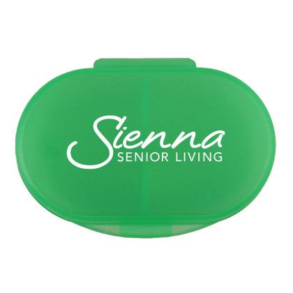 Custom Dual Compartment Pill Box - Translucent green Custom Dual Compartment Pill Box - Translucent green