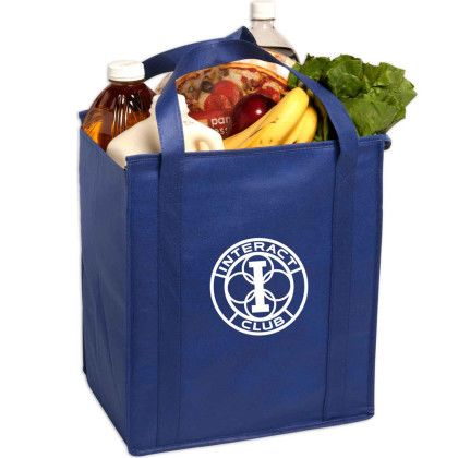 Custom Insulated Large Non-Woven Grocery Tote - Royal blue Custom Insulated Large Non-Woven Grocery Tote - Royal blue