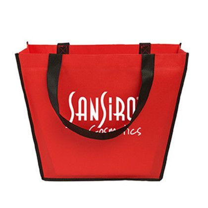 Custom Festival Non-Woven Tote - Red Custom Festival Non-Woven Tote - Red