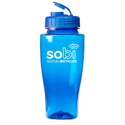 Custom 24 oz. rPET Twister Bottle - Translucent blue Open lid Custom 24 oz. rPET Twister Bottle - Translucent blue Open lid