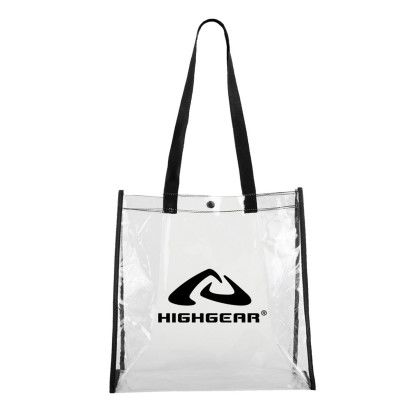 Custom Clear Stadium Tote - Black Custom Clear Stadium Tote - Black