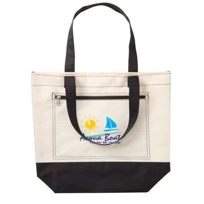 Custom Marina Nautical Tote - Black Custom Marina Nautical Tote - Black