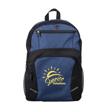 Custom Stanford Heathered 16" Laptop Backpack - Heathered Dark Blue 