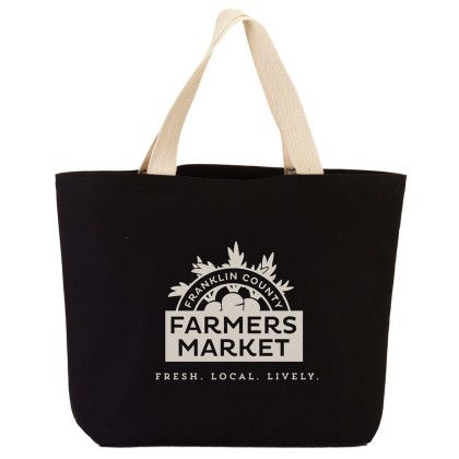 Custom 11.5 oz. Hillsboro Canvas Tote - Black with natural