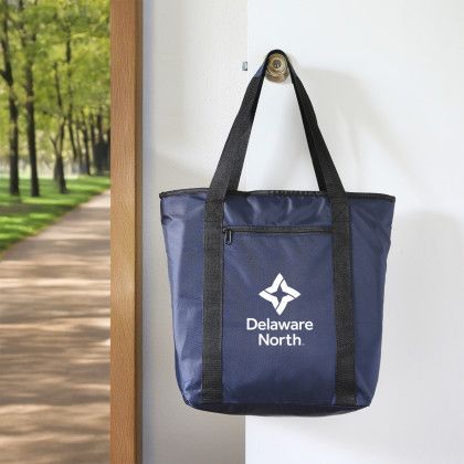 Custom rPET Executive Cooler Tote - Navy - Lifestyle