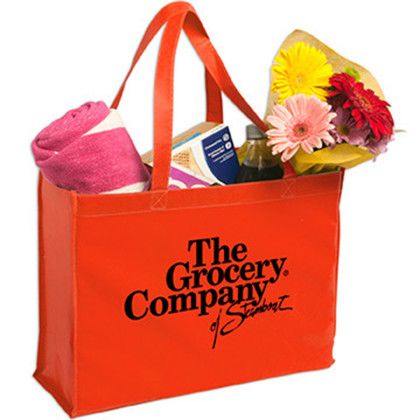Custom Non-Woven Shopping Tote - Red Custom Non-Woven Shopping Tote - Red