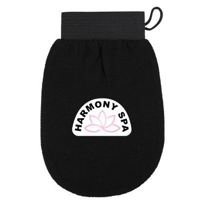 Custom Cleanser Exfoliating Mitt - Black Front View Custom Cleanser Exfoliating Mitt - Black Front View