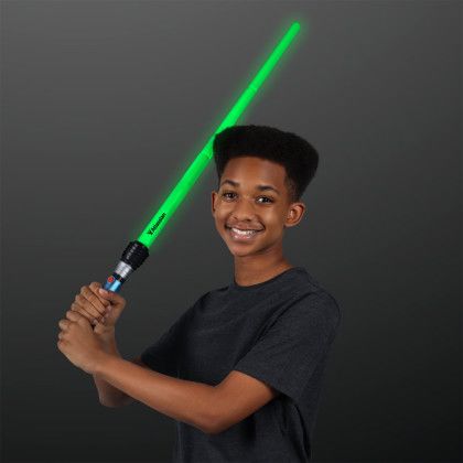 Custom Expandable Green Saber Light Up Swords - In Use Custom Expandable Green Saber Light Up Swords - In Use