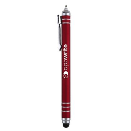 Custom Genoa Gravity Recycled Aluminum Stylus Pen - Metallic dark red