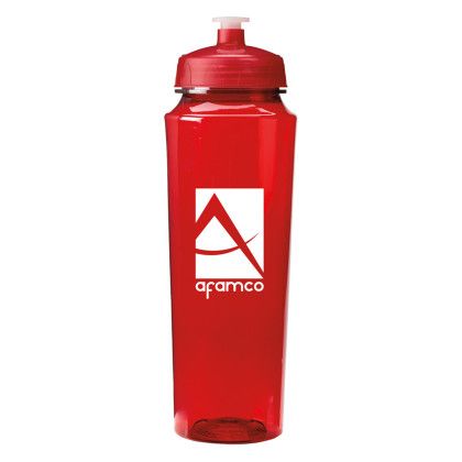 Custom 24 oz. PolySure Measure Bottle - Translucent Red