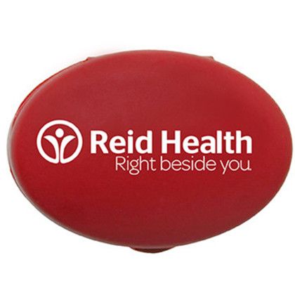 Custom Oval Pill Box - Red