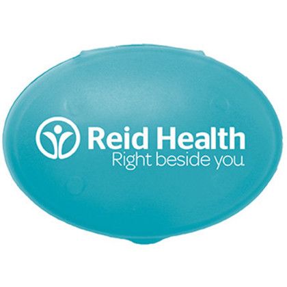 Custom Oval Pill Box - Translucent Aqua 