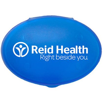 Custom Oval Pill Box - Translucent Blue 