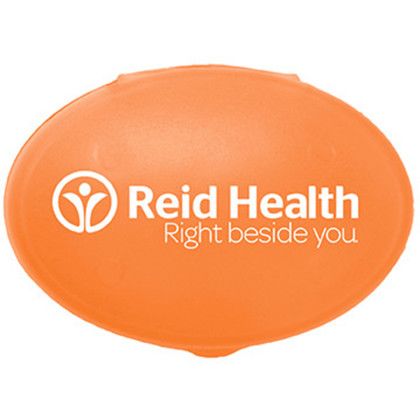Custom Oval Pill Box - Translucent Orange 