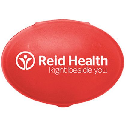 Custom Oval Pill Box - Translucent Red