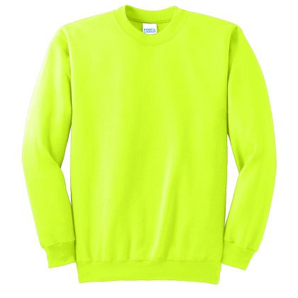 Essential Fleece Crewneck Color Sweatshirt - Safety Green