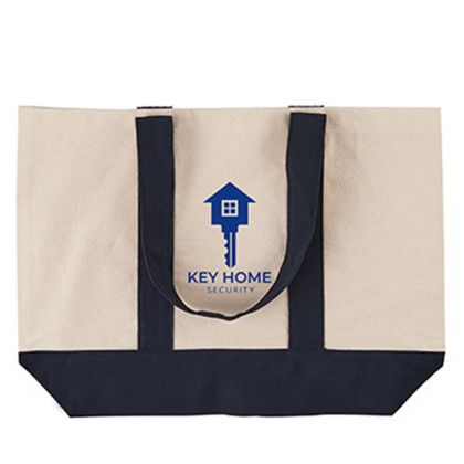 Custom 10 oz. Newport Cotton Canvas Nautical Tote - Navy Custom 10 oz. Newport Cotton Canvas Nautical Tote - Navy