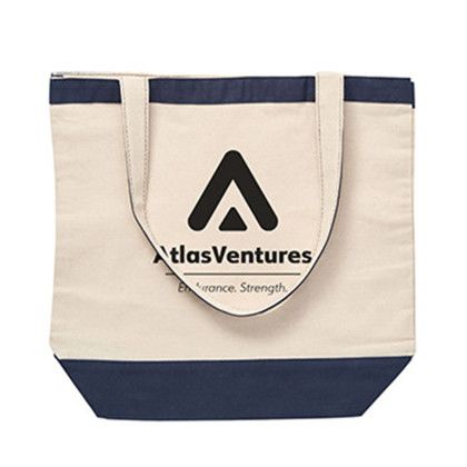 Custom 10 oz. Cotton Canvas Nautical Tote - Navy Custom 10 oz. Cotton Canvas Nautical Tote - Navy
