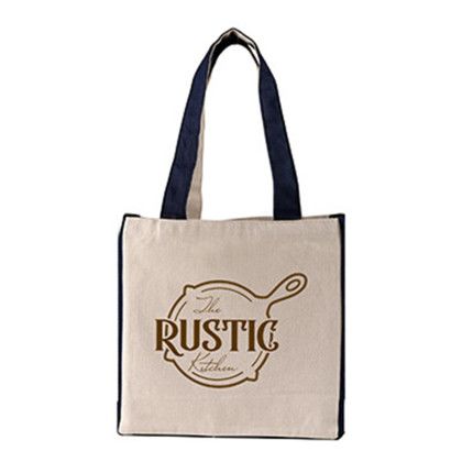Custom 10 oz. Medford Cotton Canvas Tote - Navy Front view Custom 10 oz. Medford Cotton Canvas Tote - Navy Front view
