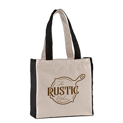 Custom 10 oz. Medford Cotton Canvas Tote - Black side view Custom 10 oz. Medford Cotton Canvas Tote - Black side view