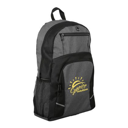 Custom Stanford Heathered 16" Laptop Backpack - Angle View Custom Stanford Heathered 16" Laptop Backpack - Angle View