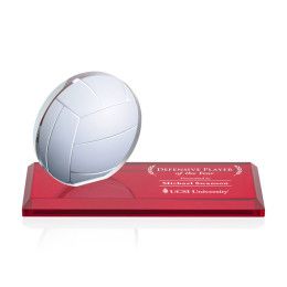 Custom Northam Volleyball Full Color Award on Red Base Custom Northam Volleyball Full Color Award on Red Base