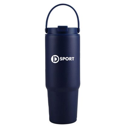 27 oz. Siam Powder Coated Recycled Stainless Steel Tumbler with Carrying Handle - Dark blue 27 oz. Siam Powder Coated Recycled Stainless Steel Tumbler with Carrying Handle - Dark blue