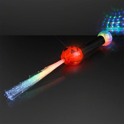 Custom Fiber Optic Light Up Pumpkin Wands 15" - Side View Custom Fiber Optic Light Up Pumpkin Wands 15" - Side View