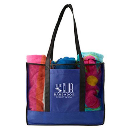 Custom Havasu Non-Woven Beach Tote - Royal blue Custom Havasu Non-Woven Beach Tote - Royal blue