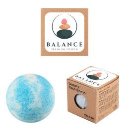 Custom Luxury Bath Bomb - Blue With White Custom Luxury Bath Bomb - Blue With White