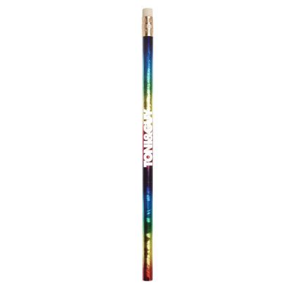Custom Jo-Bee Prismatic Foil Wrap Pencil - Rainbow