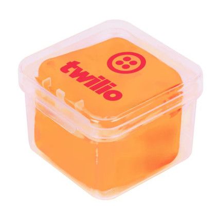 Custom SqueeDoh Sensory Cube - Orange - Side view