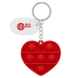 Custom Push Pop Bubble Heart Fidget Sensory Keychain - Red Custom Push Pop Bubble Heart Fidget Sensory Keychain - Red