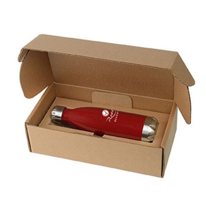 Custom 17 oz. Cascade Bottle with Gift Box - Brick Red Side View Custom 17 oz. Cascade Bottle with Gift Box - Brick Red Side View
